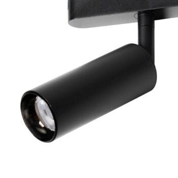Lindby LED reflektor 48 V Lumaro, čierny, Ø 4 cm, hliník, stmievateľný