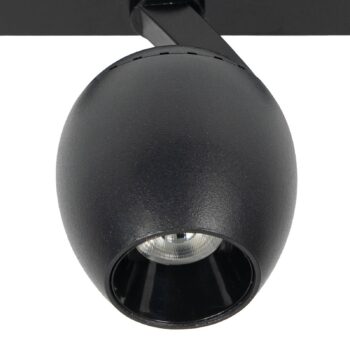 Lindby LED reflektor 48 V Lumaro, čierny, Ø 6,2 cm, stmievateľný