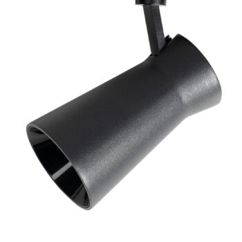Lindby LED reflektor 48 V Lumaro, čierny, Ø 7 cm, stmievateľný