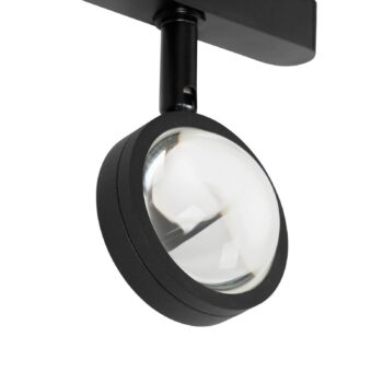 Lindby LED reflektor 48 V Lumaro, čierny, Ø 7,3 cm, hliník, stmievateľný