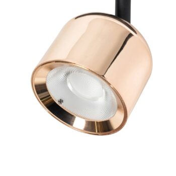 Lindby LED reflektor 48 V Lumaro, ružové zlato, Ø 8,2 cm, hliník, stmievateľný