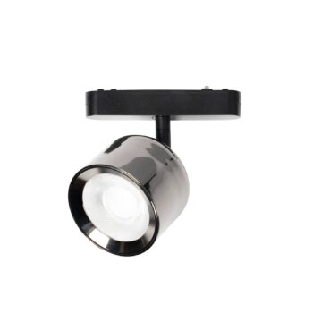Lindby LED reflektor 48 V Lumaro, sivý, Ø 8,2 cm, hliník, stmievateľný
