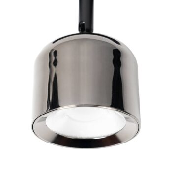 Lindby LED reflektor 48 V Lumaro, sivý, Ø 8,2 cm, hliník, stmievateľný