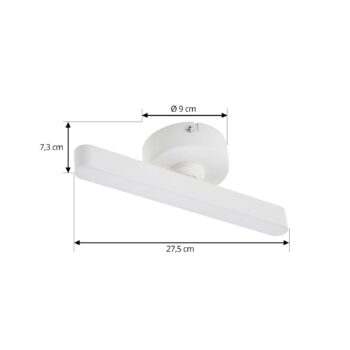 Lindby LED reflektor Eldrin, biely, 1 svetlo, svetelný pás