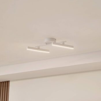 Lindby LED reflektor Eldrin, biely, 2 svetlá, svetelný pás