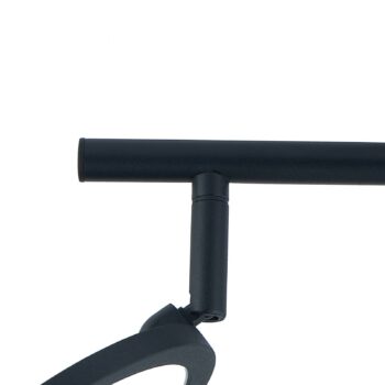 Lindby LED reflektor Manel, čierny, železný, 35 cm dlhý, 2 svetlá.