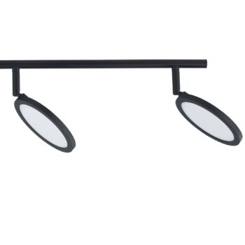 Lindby LED reflektor Manel, čierny, železný, dĺžka 82 cm, 4.flg.