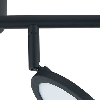 Lindby LED reflektor Manel, čierny, železný, dĺžka 82 cm, 4.flg.