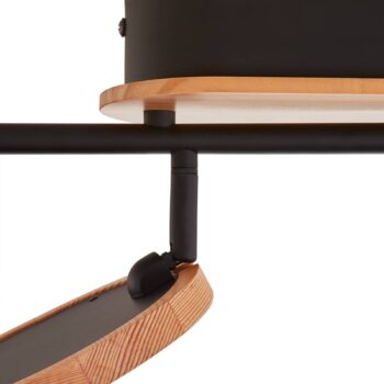 Lindby LED reflektor Manel, drevo, dĺžka 152 cm, 6 plamienkov