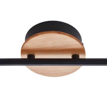 Lindby LED reflektor Manel, drevo, dĺžka 37 cm, 2 svetlá