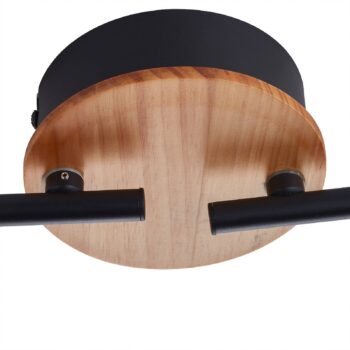 Lindby LED reflektor Manel, drevo, dĺžka 84 cm, 4 svetlá