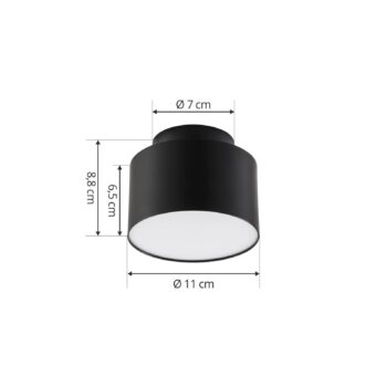 Lindby LED reflektor Nivoria, 11 x 9 cm, čierny, kov