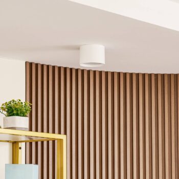 Lindby LED reflektor Nivoria, Ø 12 cm, 15 W, biely, kov