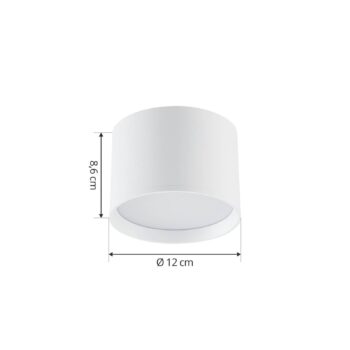 Lindby LED reflektor Nivoria, Ø 12 cm, 15 W, biely, kov