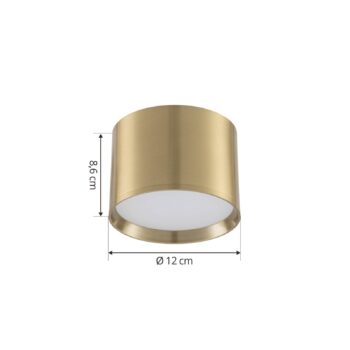 Lindby LED reflektor Nivoria, Ø 12 cm, zlatá farba, kov