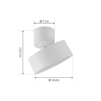 Lindby LED reflektor Nivoria, Ø 14 cm, biely, otočný
