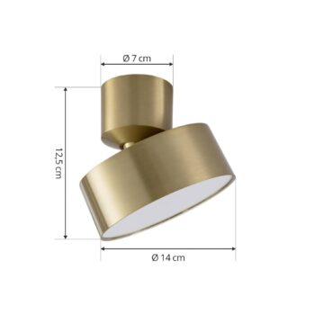 Lindby LED reflektor Nivoria, Ø 14 cm, zlatá farba, otočný
