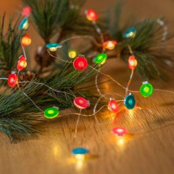 Lindby LED rozprávkové svetlá Motje, gule, červená, zelená, 320 cm