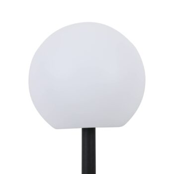 Lindby LED solárna lampa Lago, Ø 25 cm, guľa, zemný hrot, biela