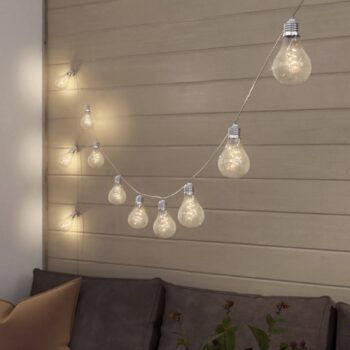 Lindby LED solárna svetelná reťaz Lampini, 200 cm, čierna, IP44