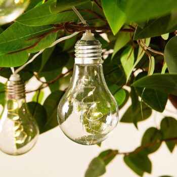 Lindby LED solárna svetelná reťaz Lampini, 200 cm, čierna, IP44