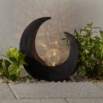 Lindby LED solárne dekoratívne svetlo Adem, hrdzavohnedé, sklo, 31 cm