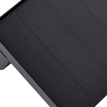 Lindby LED solárne nástenné svietidlo Eleazar, čierne, senzor, stmievateľné