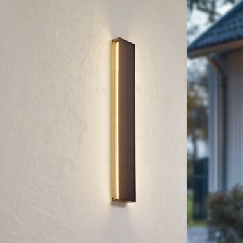 Lindby LED solárne nástenné svietidlo Laarni, stmievateľné, IP54, čierne