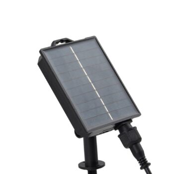 Lindby LED solárne osvetlenie zemného hrotu Syrene, 45 cm, čierna farba, hliník