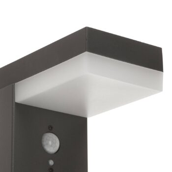 Lindby LED solárne stĺpikové svietidlo Chioma, antracit, senzor