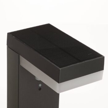 Lindby LED solárne stĺpikové svietidlo Chioma, antracit, senzor