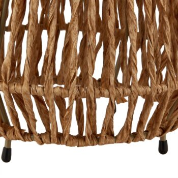 Lindby LED solárne svetlo Amaria, ratan, svetlo, Ø 27 cm