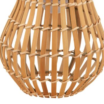Lindby LED solárne terasové svetlo Amaria, bambus, Ø 18 cm