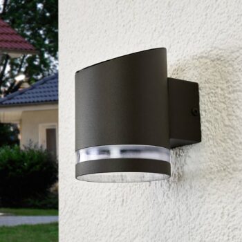 Lindby LED solárne vonkajšie nástenné svietidlo Melinda, 9 cm, nerezová oceľ