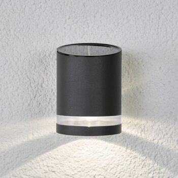 Lindby LED solárne vonkajšie nástenné svietidlo Melinda, 9 cm, nerezová oceľ