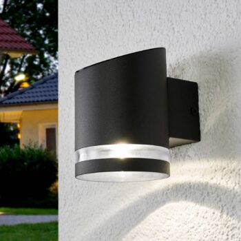 Lindby LED solárne vonkajšie nástenné svietidlo Melinda, 9 cm, nerezová oceľ
