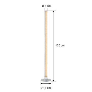 Lindby LED stojacia lampa Hadis, RGB, diaľkové ovládanie, biela, 120 cm