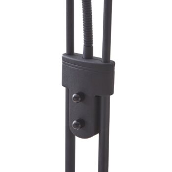 Lindby LED stojacia lampa Josefin, čierna, svetlo na čítanie, stmievateľná
