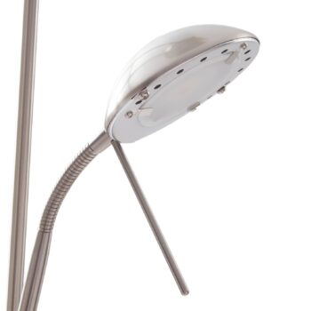 Lindby LED stojacia lampa Josefin, nikel, svetlo na čítanie, stmievateľné