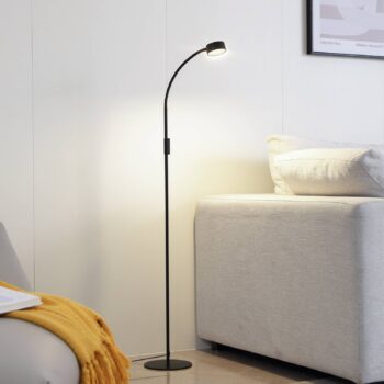 Lindby LED stojacia lampa Maori, 140 cm, čierna, CCT, stmievateľná