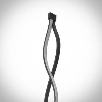 Lindby LED stojacia lampa Welina, čierna, 150 cm, stmievateľná