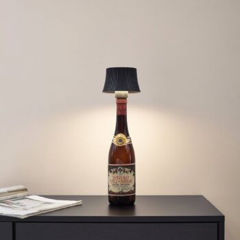 Lindby LED stolná lampa na akumulátor Linor, čierna, USB, dotykový stmievač