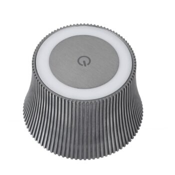Lindby LED stolná lampa na batérie Linor, dymovo sivá, USB, stmievateľná