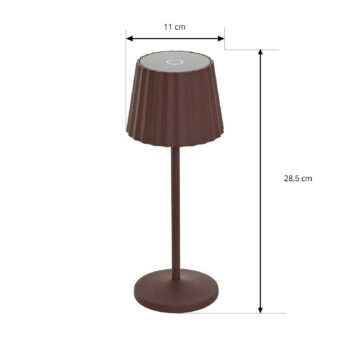 Lindby LED stolová lampa Esali, hrdzavohnedá, IP65