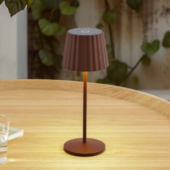 Lindby LED stolová lampa Esali, hrdzavohnedá, IP65
