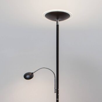 Lindby LED stropná podložka Malea, 180 cm, čierna, čítacie rameno