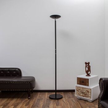 Lindby LED stropná podložka Malea, 180 cm, čierna, kov