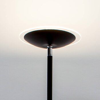 Lindby LED stropná podložka Malea, 180 cm, čierna, kov