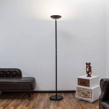 Lindby LED stropná podložka Malea, 180 cm, čierna, kov