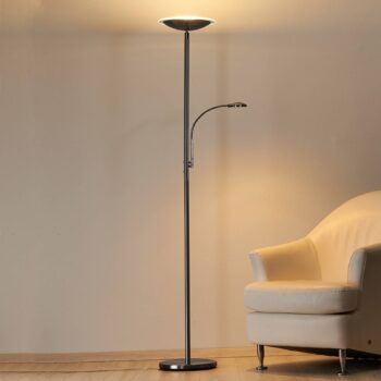 Lindby LED stropná podložka Malea, 180 cm, nikel, čítacie rameno